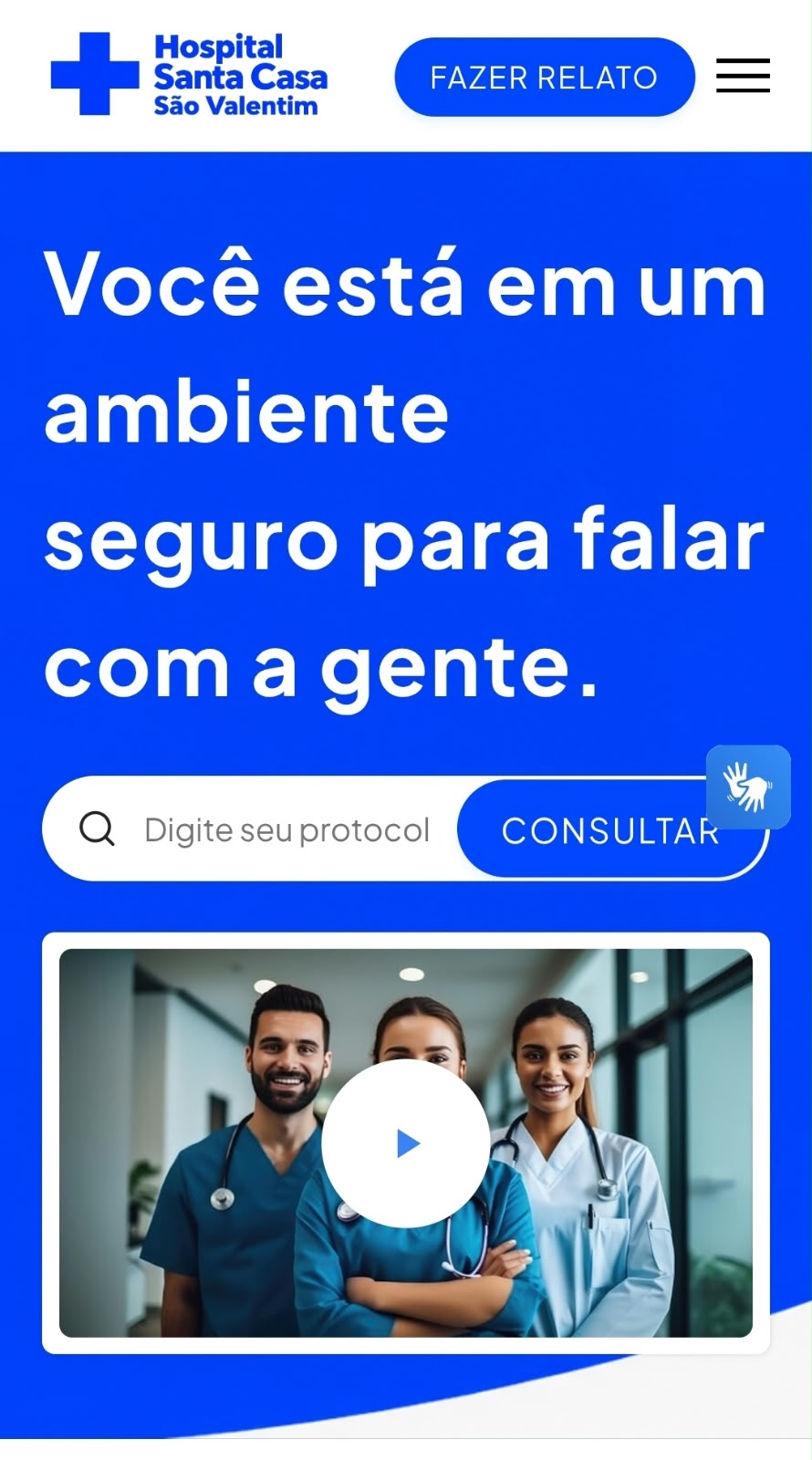 Tela do sistema Reporte Seguro